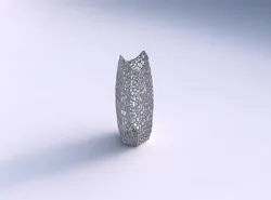 Vase double arc hexagon with dense twisted organic lattice 3D print model