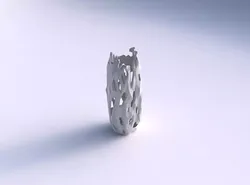 Vase double arc hexagon with faceted cuts and 3D print model