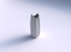 Vase double arc hexagon with grid piramides 3D print model