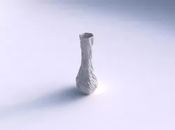 Vase larger opening hexagon with twisted diagonal dents and 3D print model