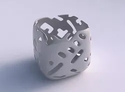 Vase quadratic stumpy with smooth cuts and 3D print model