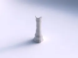 Vase squeezed and bent hexagon 2 with curved creases 3D print model