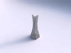 Vase squeezed and bent hexagon 2 with dense twisted organic l... 3D print model