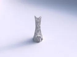 Vase squeezed and bent hexagon 2 with twisted organic lattice 3D print model