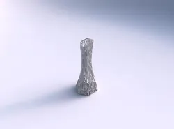 Vase squeezed and bent hexagon with fine organic lattice 3D print model