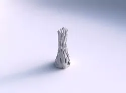 Vase squeezed and bent hexagon with smooth cuts and 3D print model