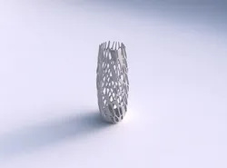 Vase squeezed hexagon with cracked and twisted organic lattice 3D print model