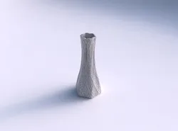 Vase squeezed hexagon with fine mosaic plates 3D print model