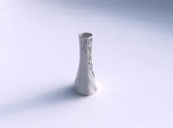 Vase squeezed hexagon with organic lattice half solid 3D print model