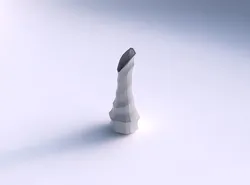 Vase top bent hexagon 2 with curved creases 3D print model