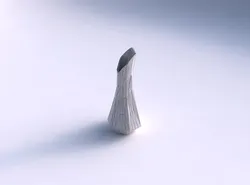 Vase top bent hexagon 2 with random triangle plates 3D print model