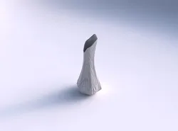 Vase top bent hexagon 2 with wavy grid plates 3D print model