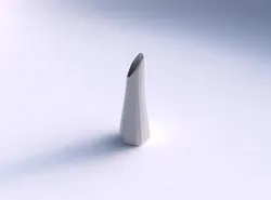 Vase top bent hexagon with bands uniform vertical 3D print model