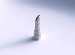 Vase top bent hexagon with curved creases 3D print model