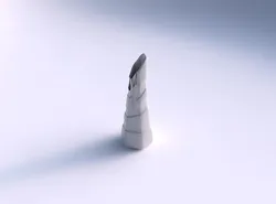 Vase top bent hexagon with smooth ribbons 3D print model