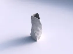 Vase twist curved tipping triangle with twisted diagonal grid... 3D print model