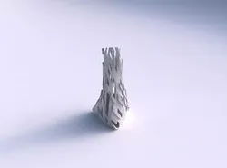 Vase twist grounded tipping triangle with cuts and 3D print model