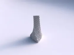 Vase twist grounded tipping triangle with wavy grid piramides 3D print model