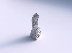Vase twist puffy bent triangle with checker grid lattice 3D print model