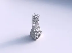 Vase twist puffy bent triangle with cracked and twisted organ... 3D print model