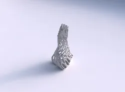 Vase twist puffy tappered triangle with cracked and twisted o... 3D print model
