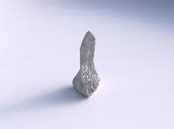 Vase twist puffy tappered triangle with fine organic lattice 3D print model