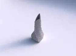 Vase twist puffy tappered triangle with grid piramides 3D print model