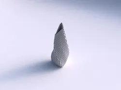 Vase twist puffy tipped triangle with grid piramides 3D print model