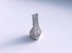 Vase twist puffy triangle with dense organic lattice 3D print model