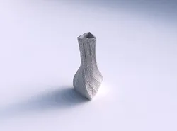 Vase twist puffy triangle with fine mosaic plates 3D print model