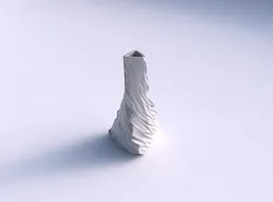 Vase twist tilted triangle with fine twisted organic cells 3D print model