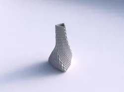 Vase twist tilted triangle with grid piramides 3D print model