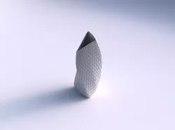 Vase twist tipped triangle with diagonal grid 3D print model