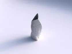 Vase twist tipped triangle with wavy scattered grid plates 3D print model