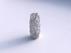 Vase twisted arc hexagon with cracked and twisted organic lat... 3D print model