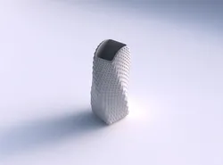 Vase twisted arc quadratic with grid piramides 3D print model
