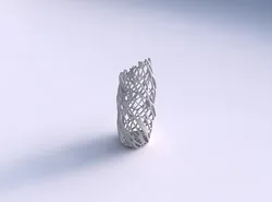 Vase twisted bent hexagon with cracked organic lattice  3D print model