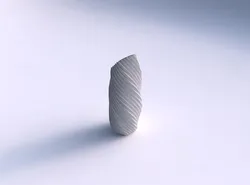 Vase twisted bent hexagon with extruded vertical lines 2 3D print model