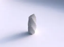 Vase twisted bent hexagon with twisted diagonal grid dents 3D print model