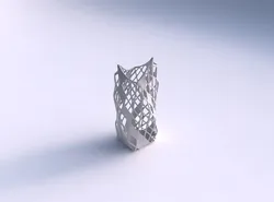 Vase twisted double arc quadratic with diagonal grid lattice 3 3D print model