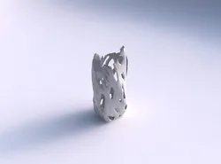 Vase twisted double arc quadratic with faceted cuts 3D print model