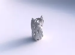 Vase twisted double arc quadratic with faceted cuts and 3D print model