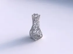 Vase twisted larger opening quadratic with cracked organic la... 3D print model