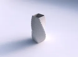 Vase twisted quadratic with grid piramides 3D print model