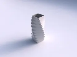 Vase twisted quadratic with sections and twisted lines 3D print model