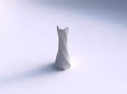 Vase twisted squeezed and bent hexagon 2 with diagonal grid 3D print model