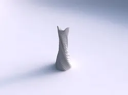 Vase twisted squeezed and bent hexagon 2 with wavy extruded l... 3D print model