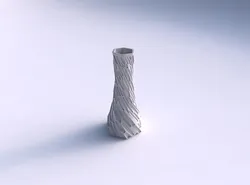 Vase twisted squeezed hexagon with organic dents 3D print model