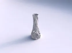 Vase twisted squeezed hexagon with organic lattice with solid... 3D print model