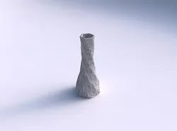 Vase twisted squeezed hexagon with wavy grid piramides 3D print model